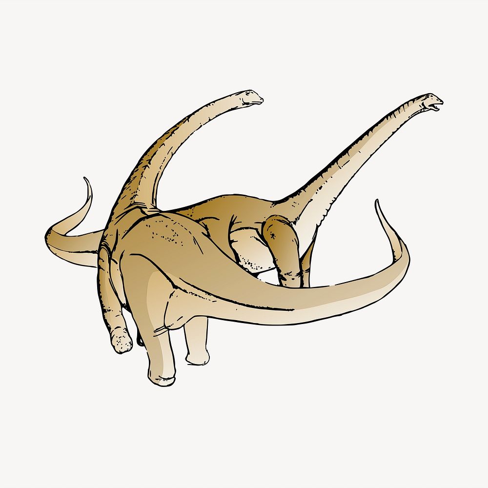 Long-neck dinosaurs clipart, extinct animal illustration. Free public domain CC0 image.