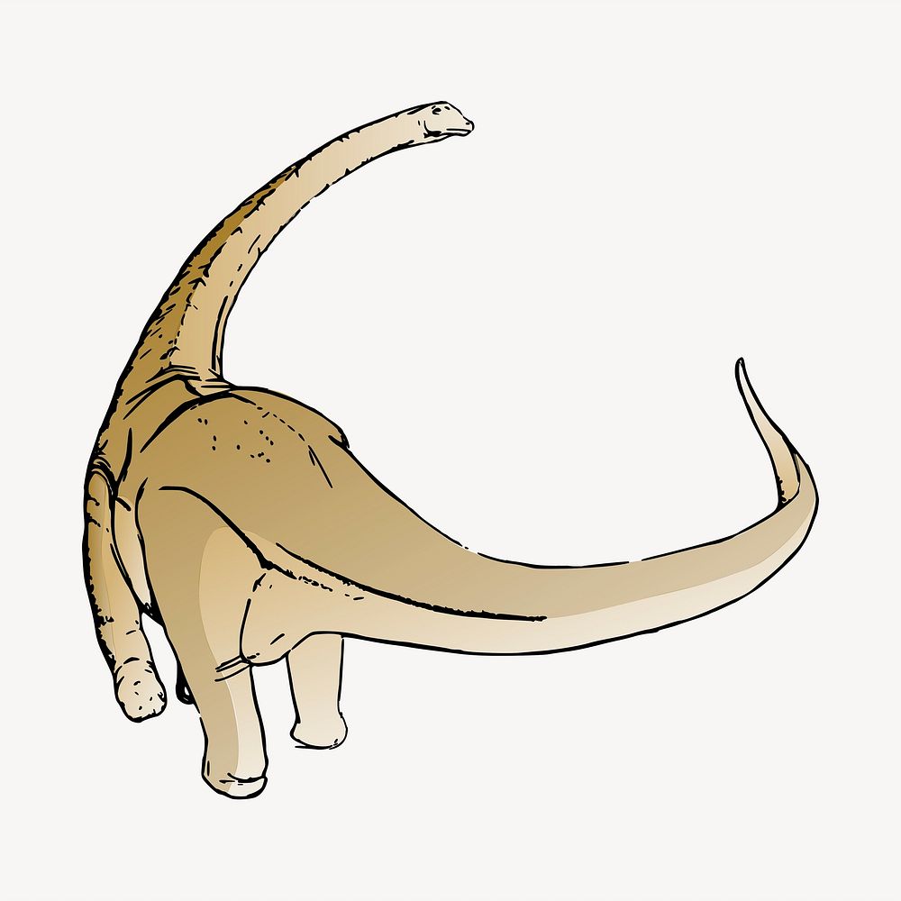 Long-neck dinosaur clipart, extinct animal illustration. Free public domain CC0 image.