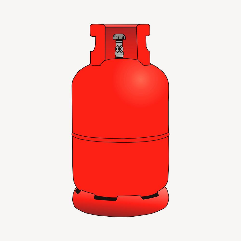 Gas bottle sticker, object illustration psd. Free public domain CC0 image.