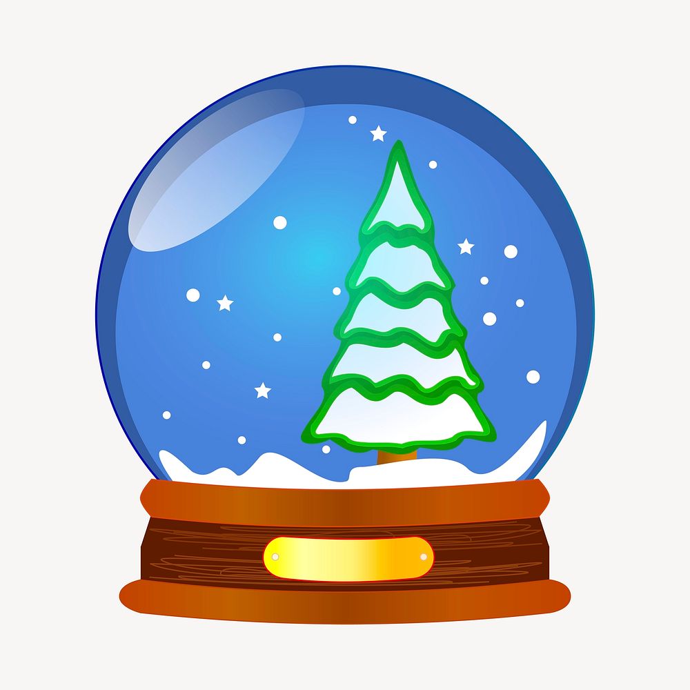 Snow globe sticker, object illustration psd. Free public domain CC0 image.
