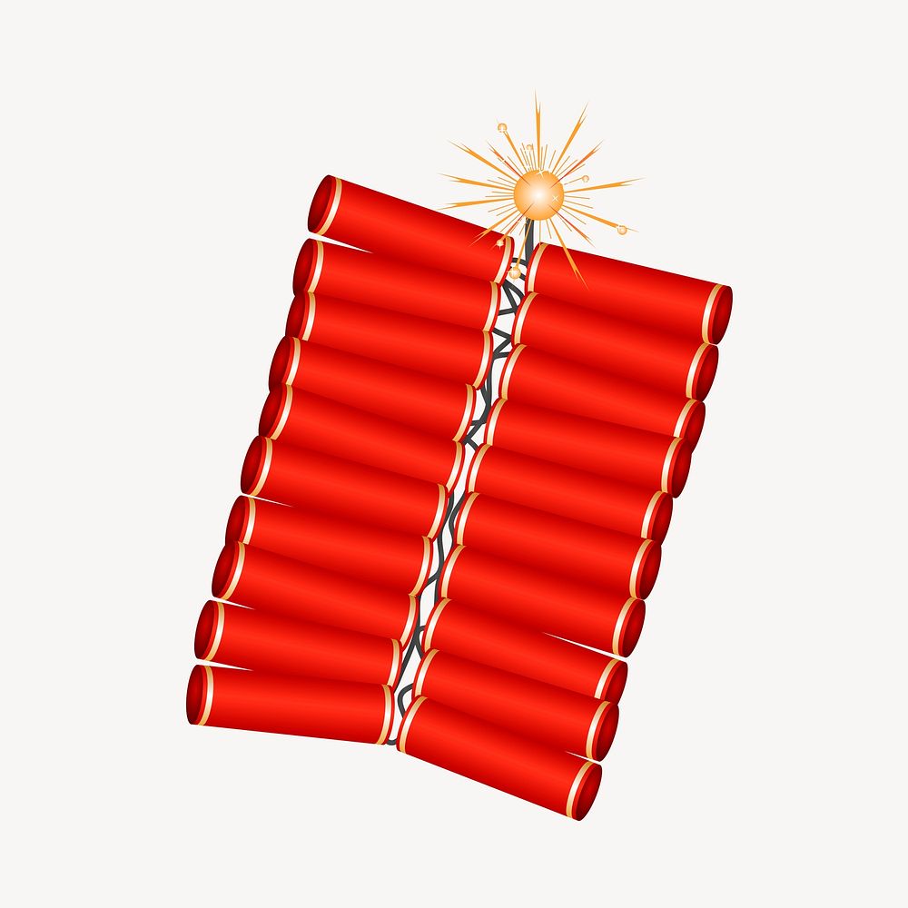 Chinese firecracker clipart, explosive illustration vector. Free public domain CC0 image.