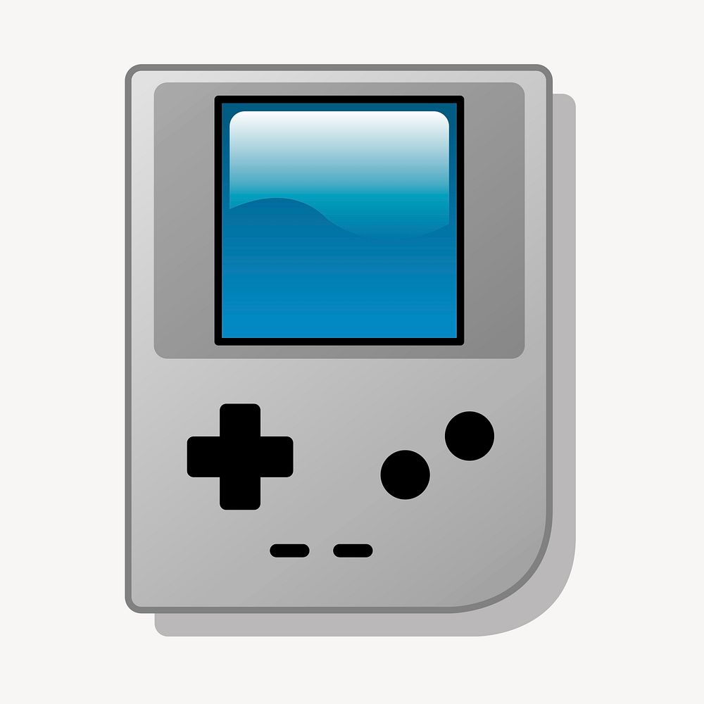 Portable game console clipart, retro illustration vector. Free public domain CC0 image.