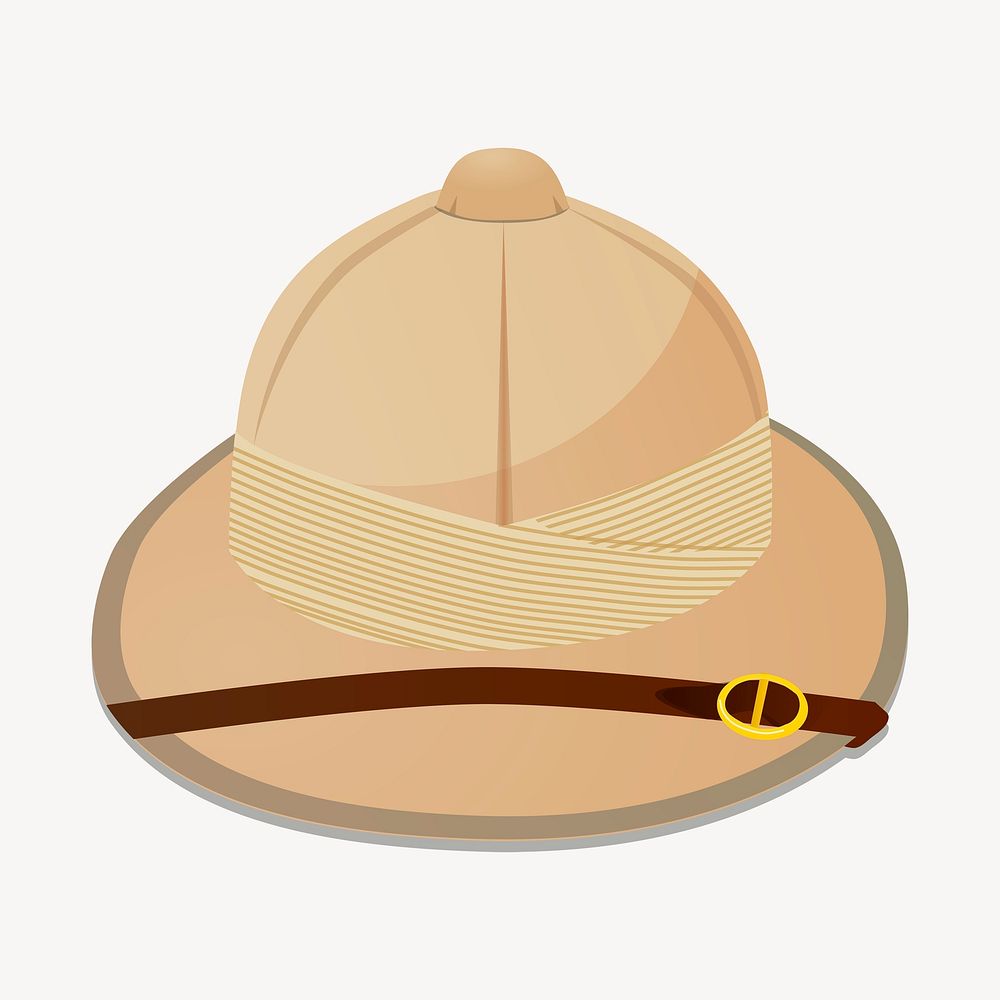 Adventurer hat sticker, travel illustration psd. Free public domain CC0 image.