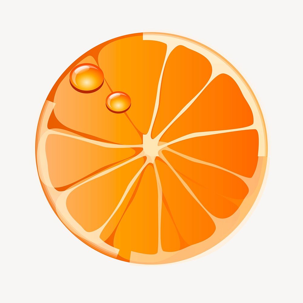 Orange slice sticker, fruit illustration psd. Free public domain CC0 image.