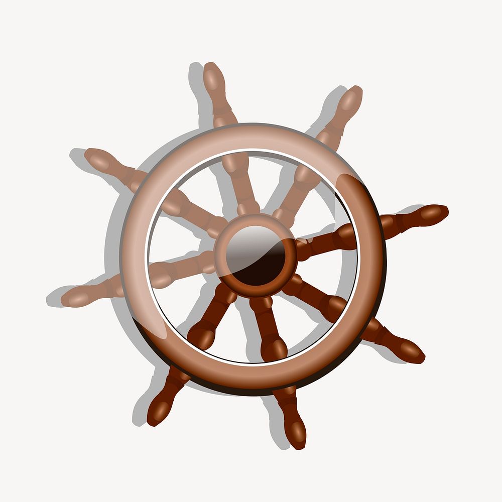 Ship steering wheel clipart, vehicle illustration vector. Free public domain CC0 image.