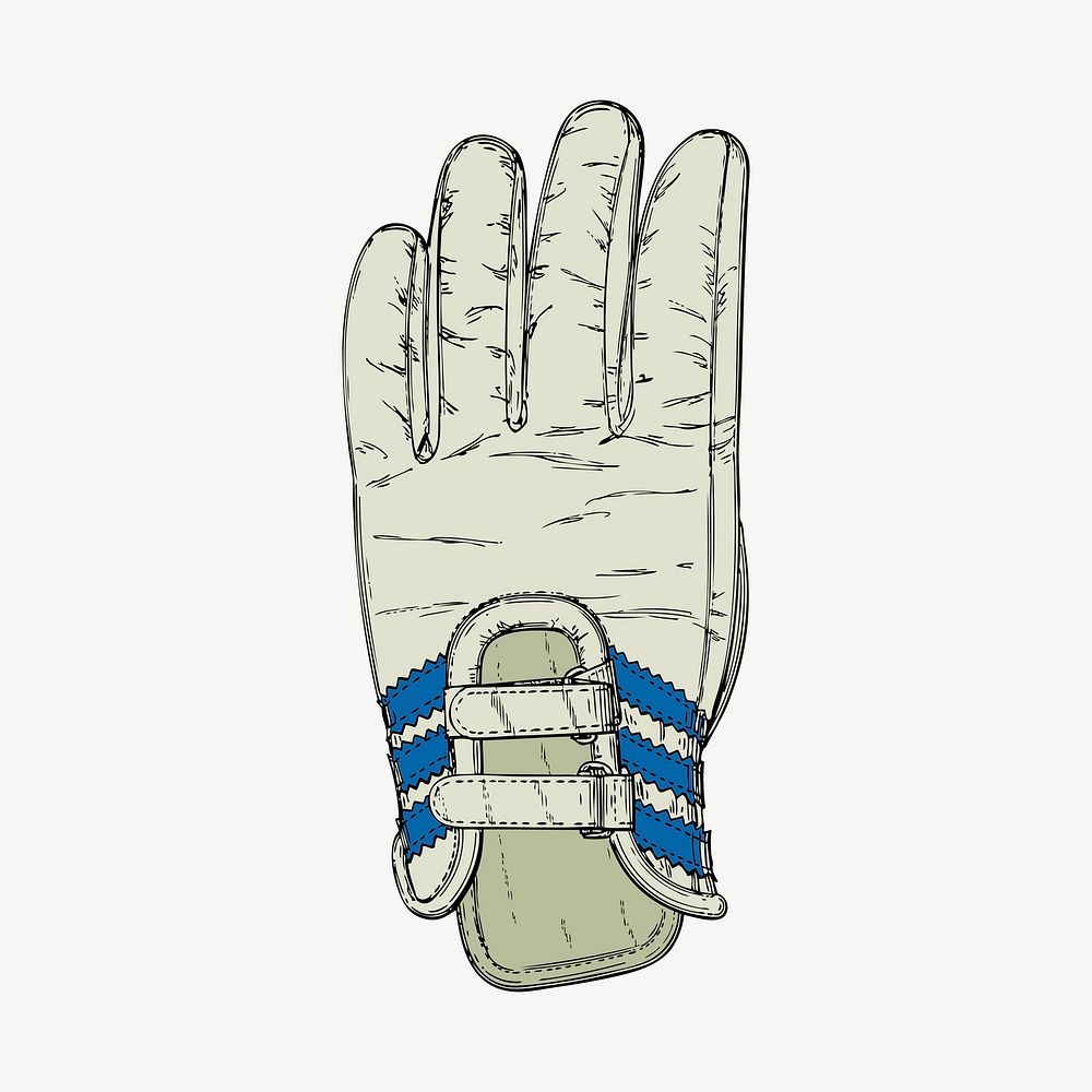 Ski glove clipart, object illustration. Free public domain CC0 image.