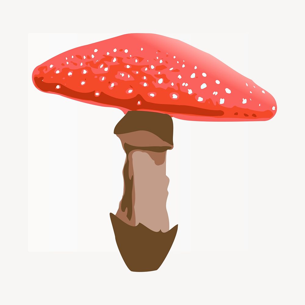 Red mushroom clipart, vegetable illustration vector. Free public domain CC0 image.