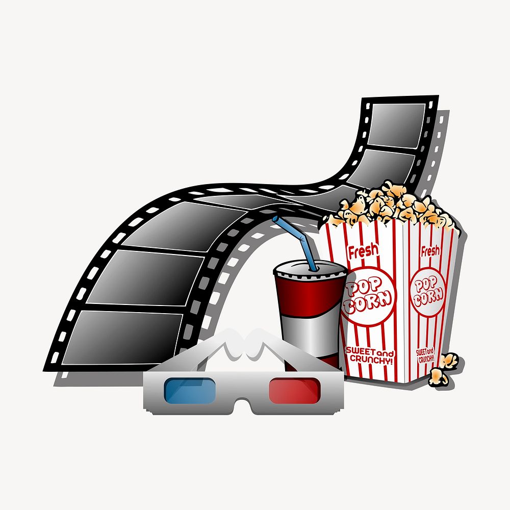 Movie set clipart, entertainment illustration vector. Free public domain CC0 image.