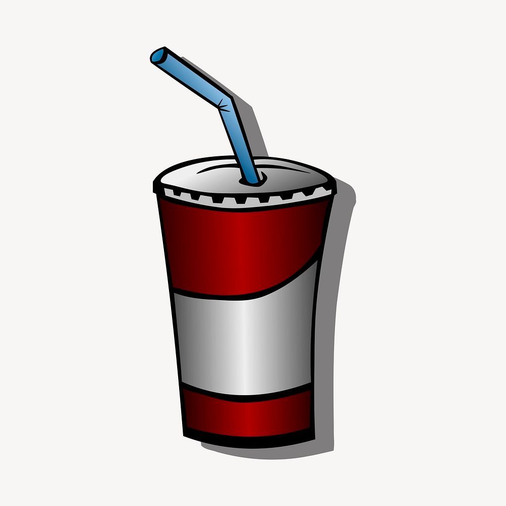 Soda cup clipart, object illustration vector. Free public domain CC0 image.