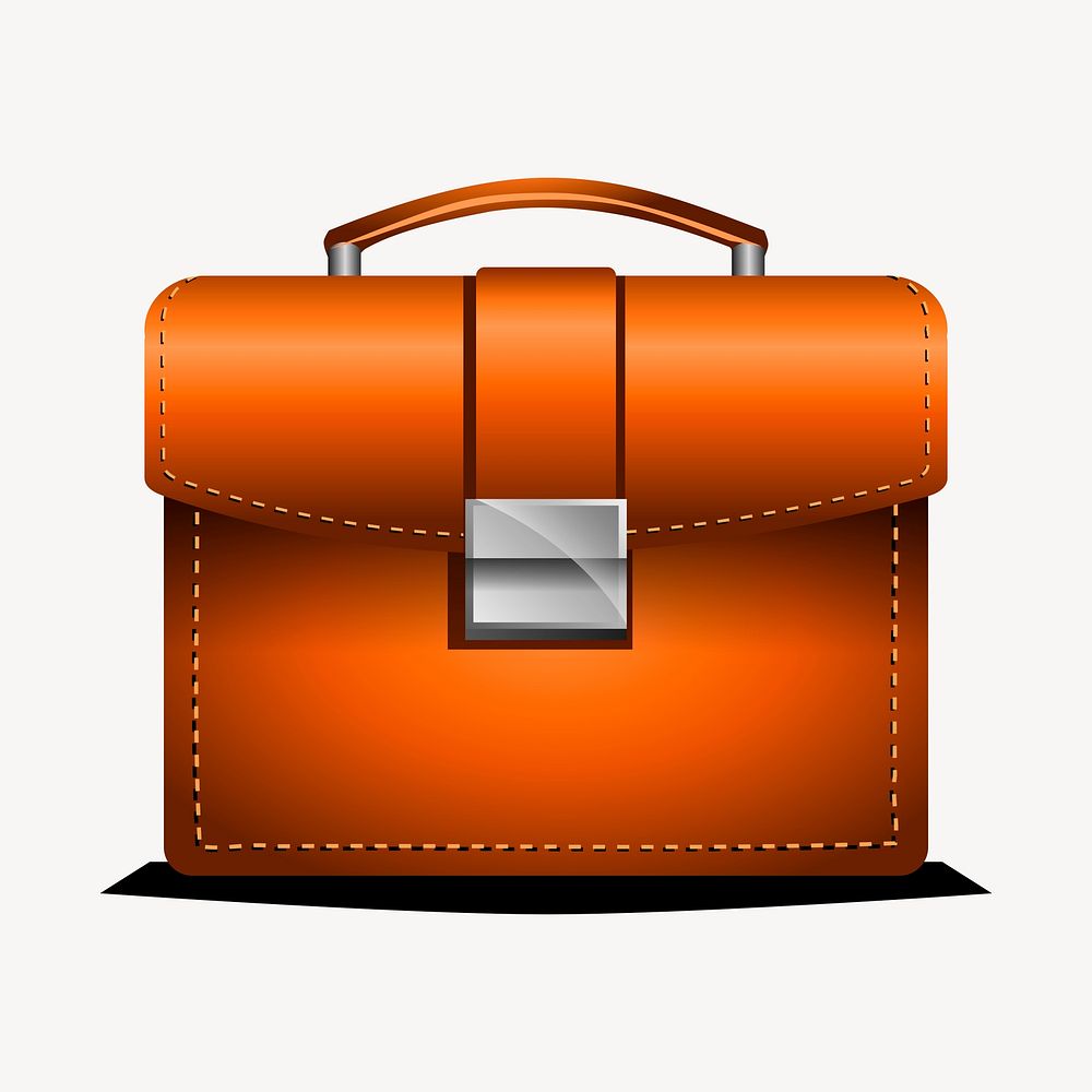 Leather bag clipart, fashion illustration vector. Free public domain CC0 image.