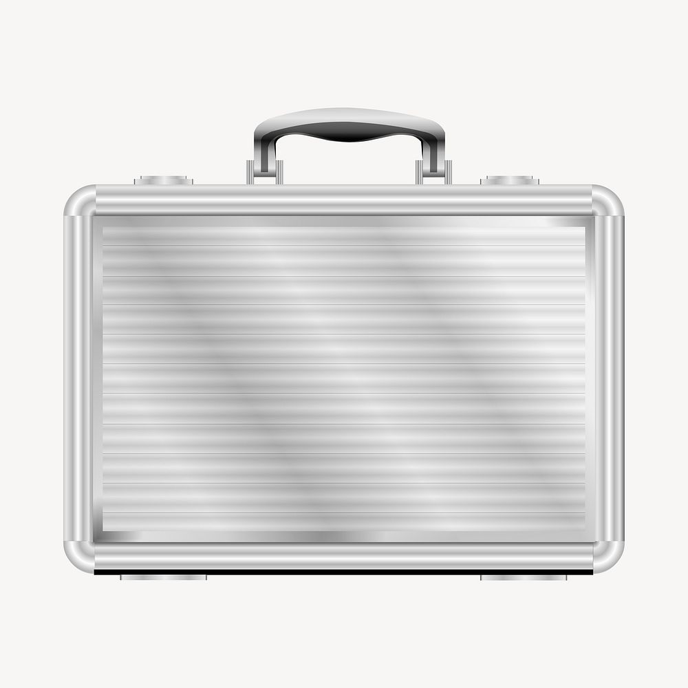 Metallic suitcase clipart, object illustration vector. Free public domain CC0 image.