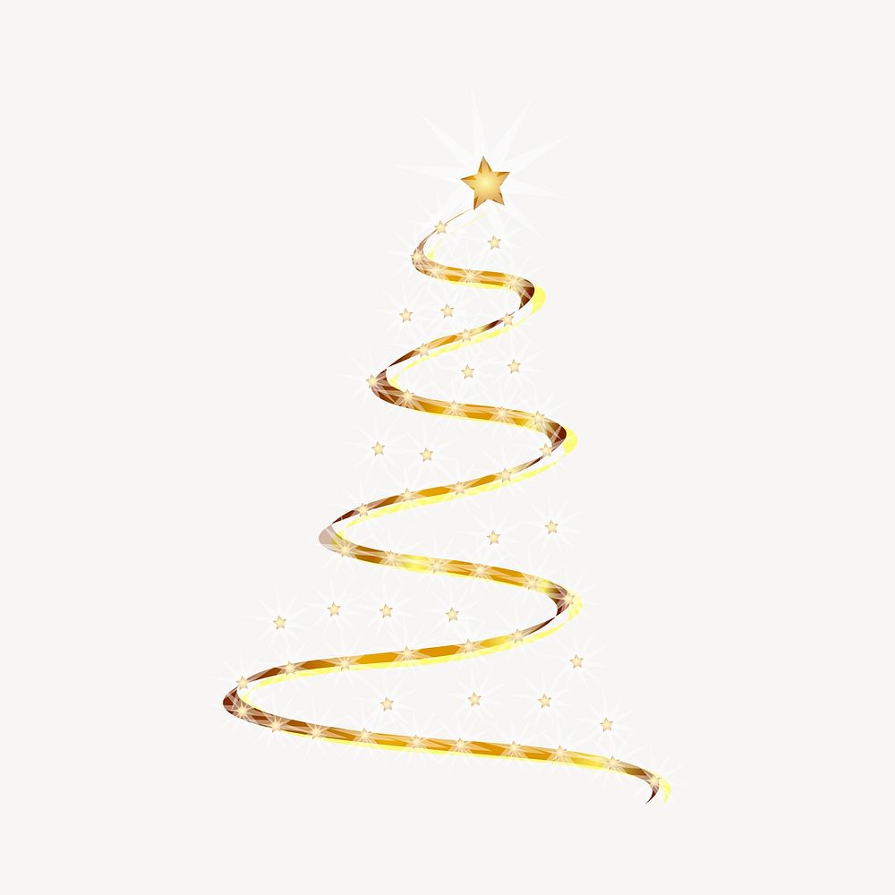 Christmas tree ribbon clipart, decoration illustration vector. Free public domain CC0 image.