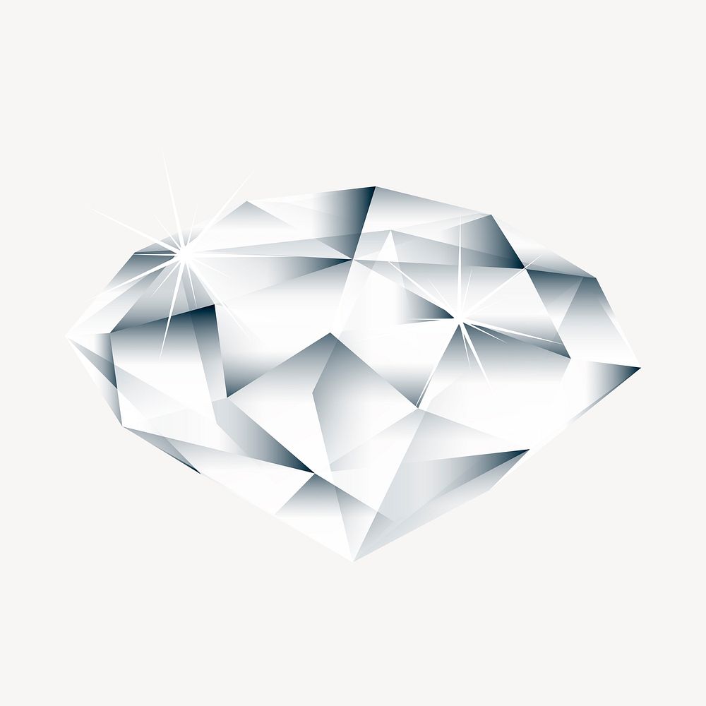 Shiny diamond clipart, object illustration vector. Free public domain CC0 image.