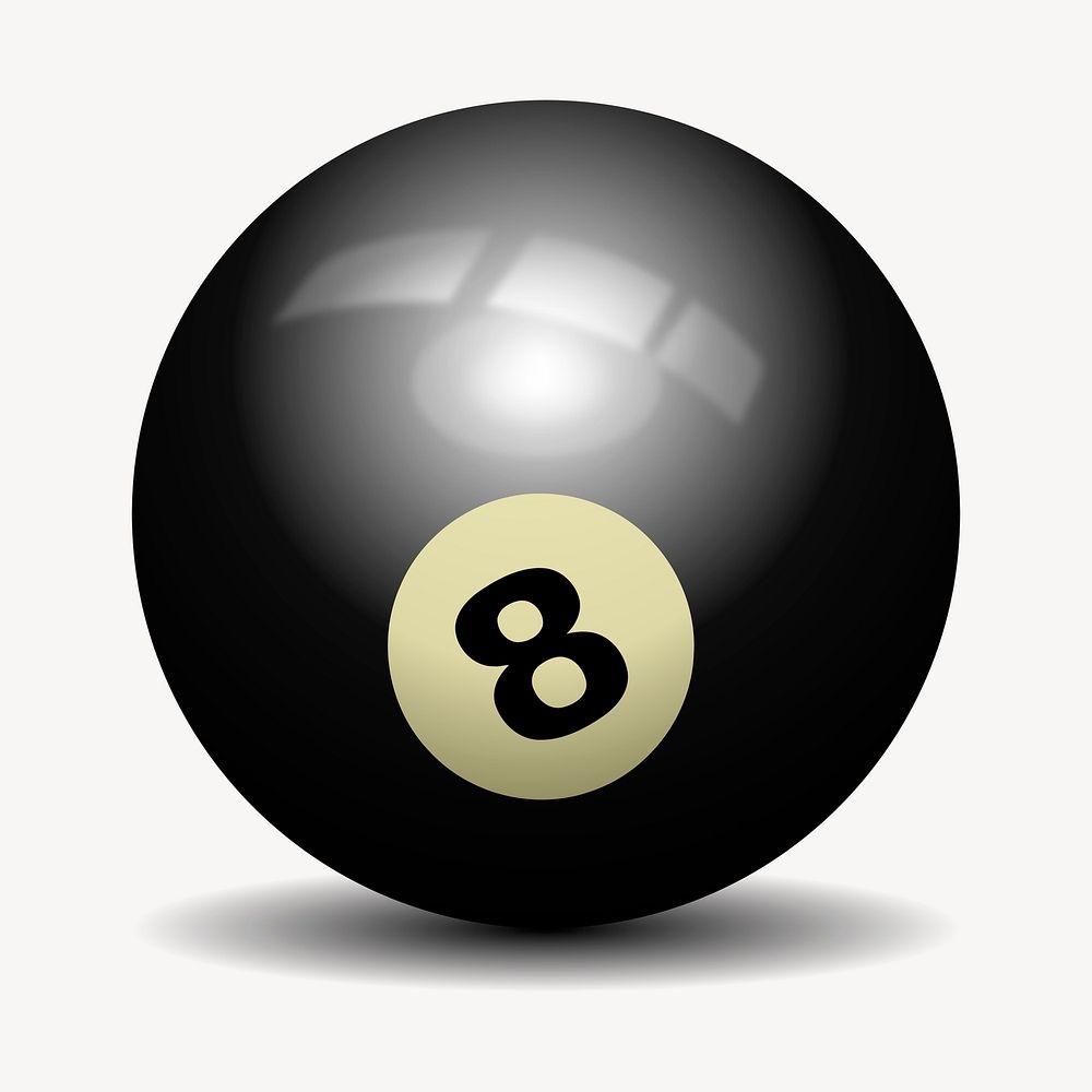 8 billiard ball clipart, sport | Free Vector - rawpixel