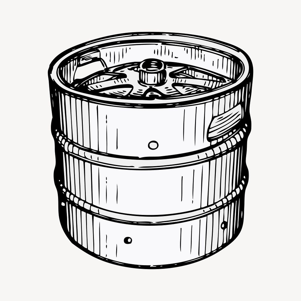 Beer keg clipart, object illustration vector. Free public domain CC0 image