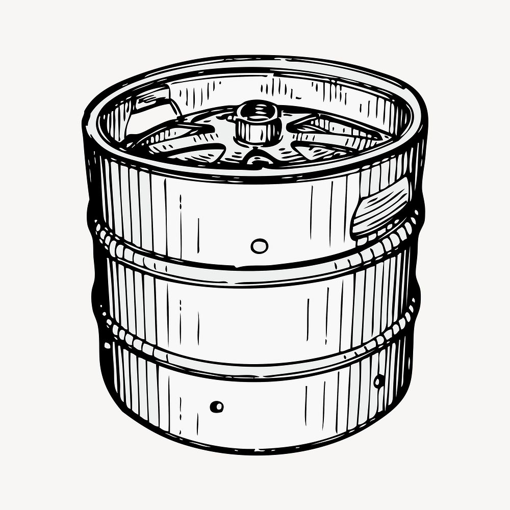 Beer keg clipart, object illustration psd. Free public domain CC0 image