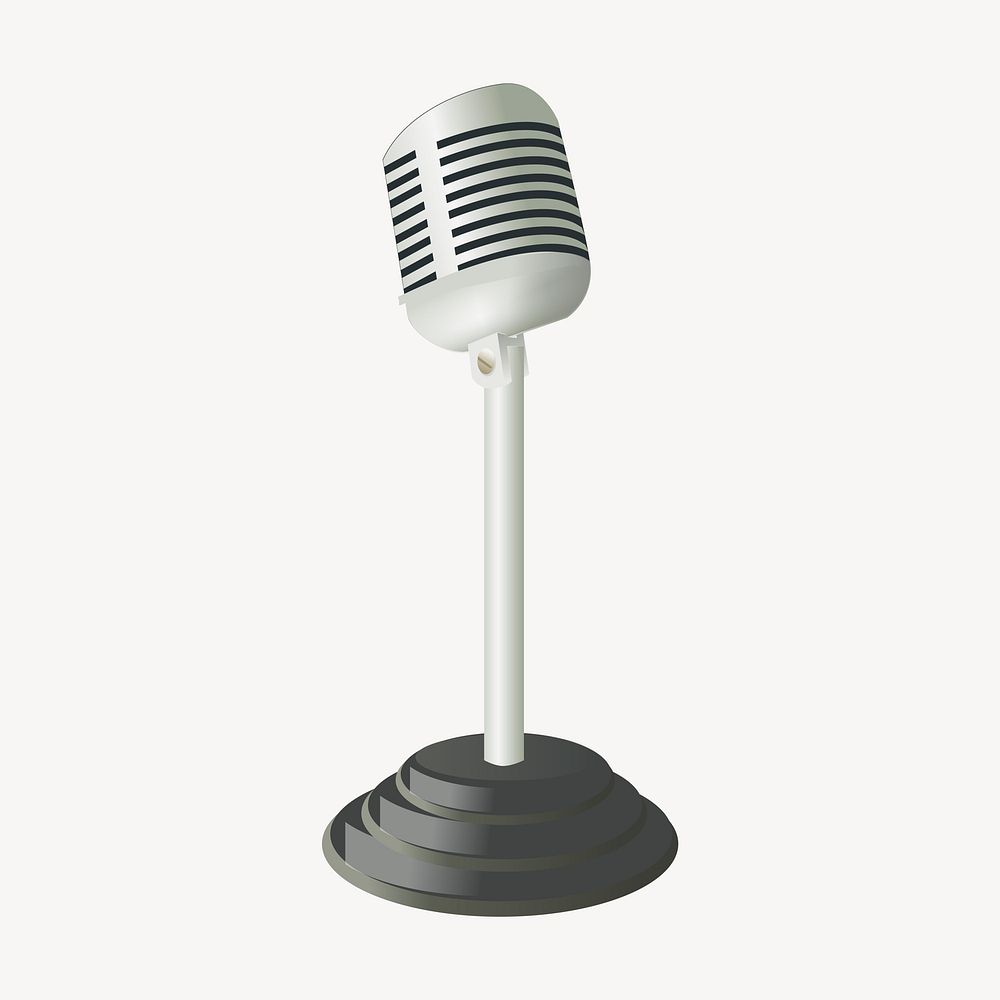 Microphone clipart, illustration vector. Free public domain CC0 image.