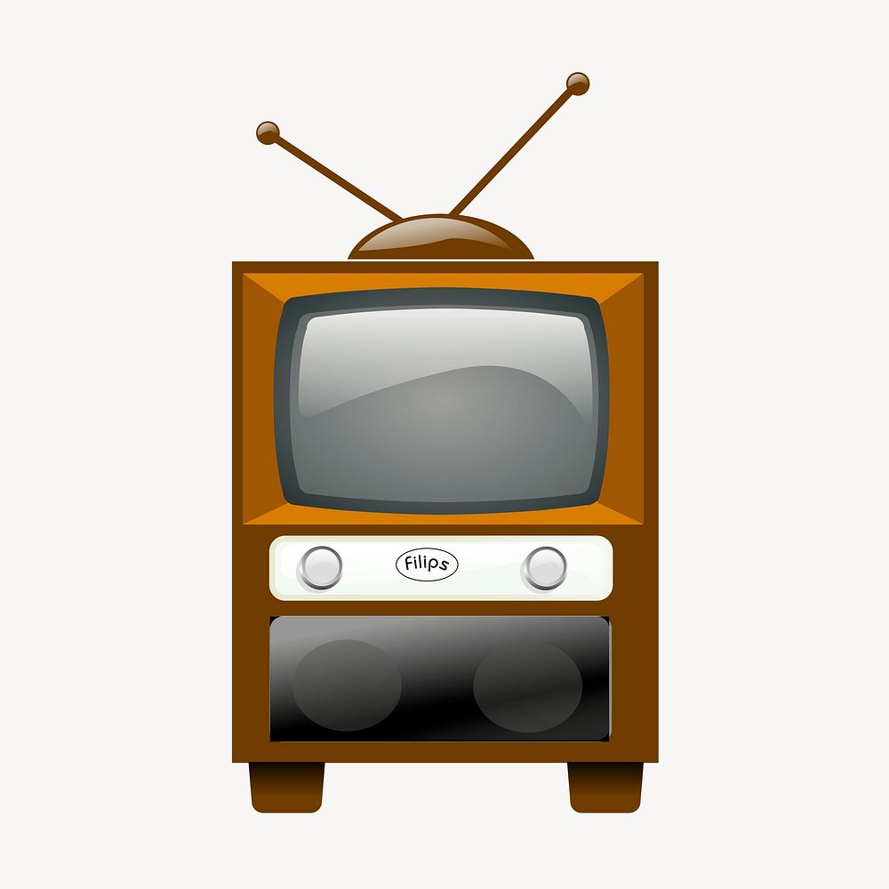 Television clipart, illustration vector. Free public domain CC0 image.