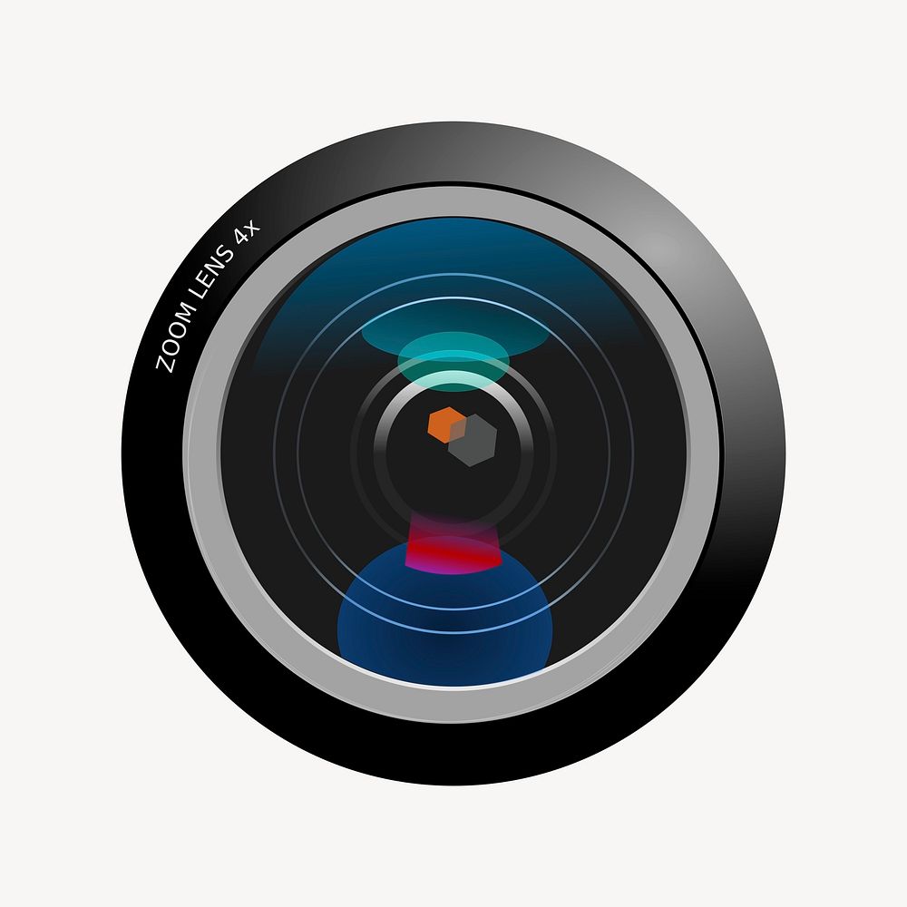 Camera lens clipart, illustration vector. Free public domain CC0 image.