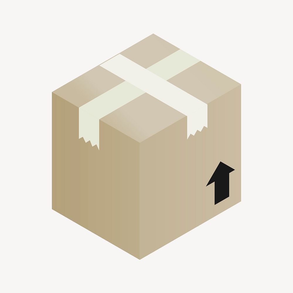 Cardboard box illustration. Free public domain CC0 image.