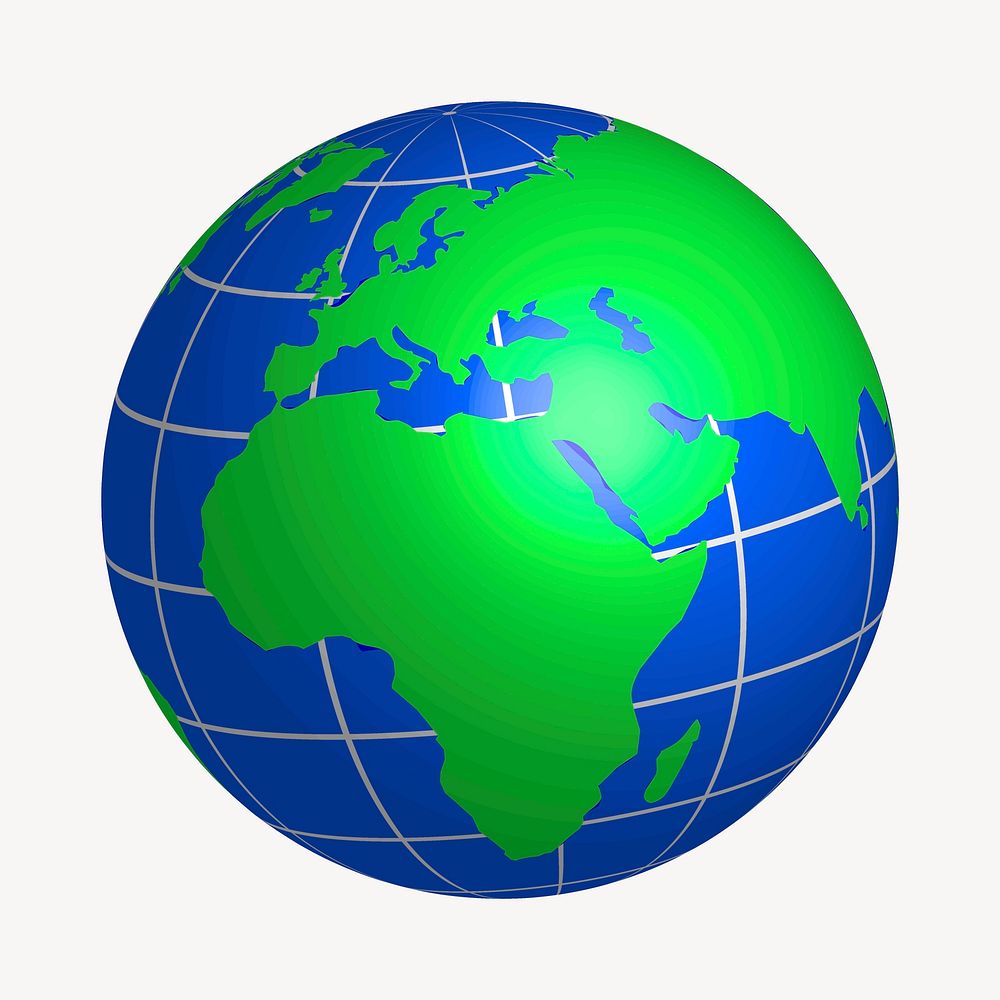 Globe grid clipart, business illustration vector. Free public domain CC0 image