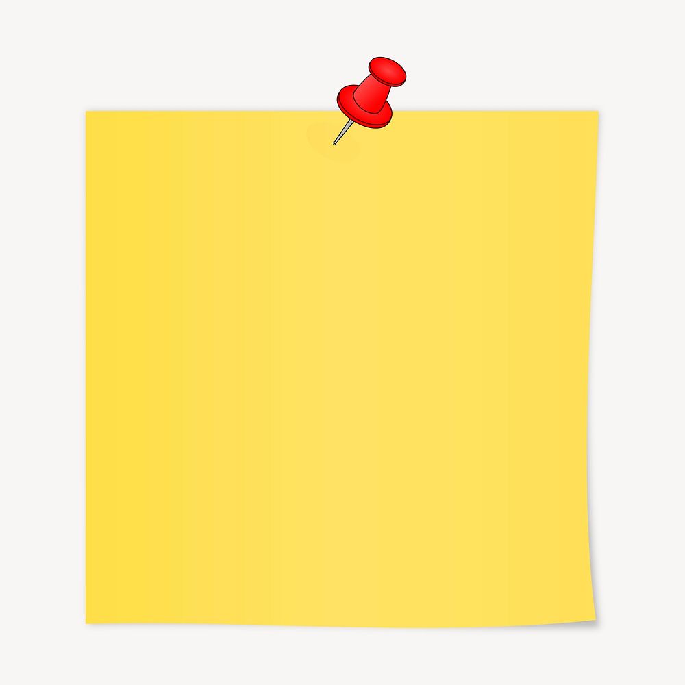 Sticky note clipart, illustration vector. Free public domain CC0 image.