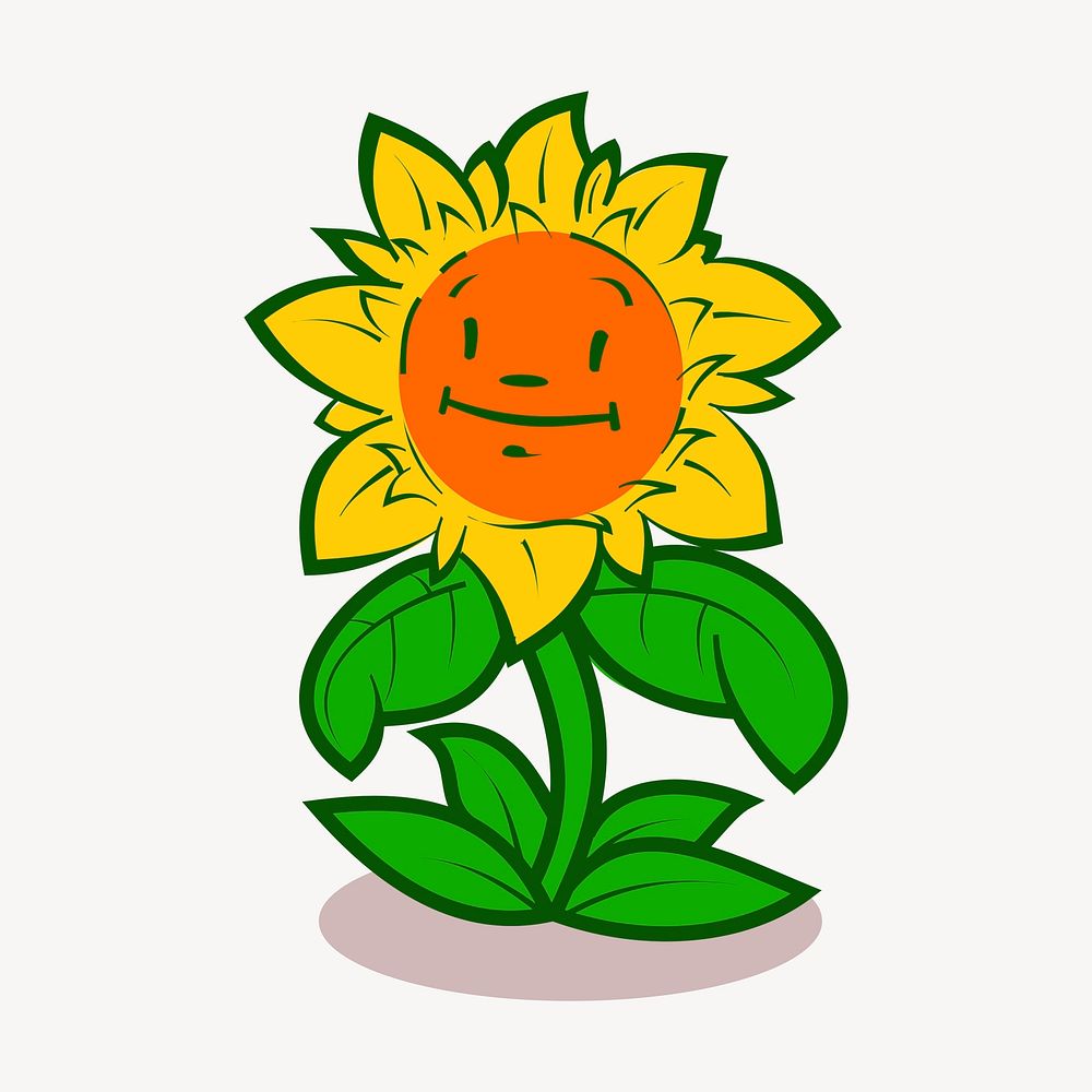 Sunflower clipart, flower cartoon illustration vector. Free public domain CC0 image
