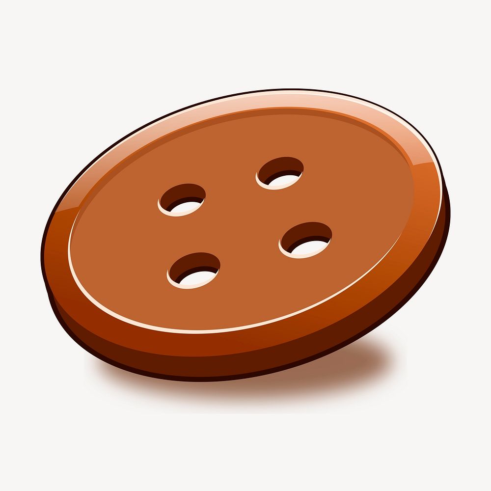 Brown button illustration. Free public domain CC0 image.