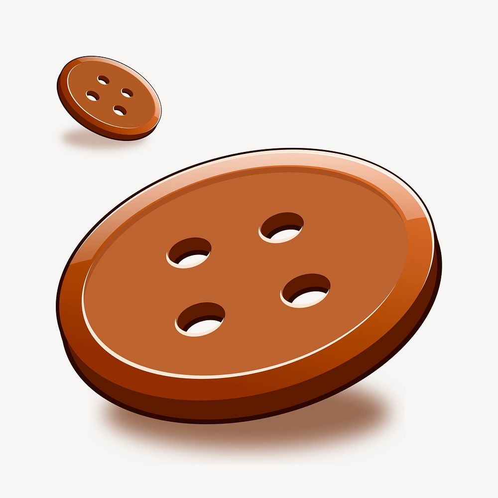 Brown button clipart, illustration psd. Free public domain CC0 image.