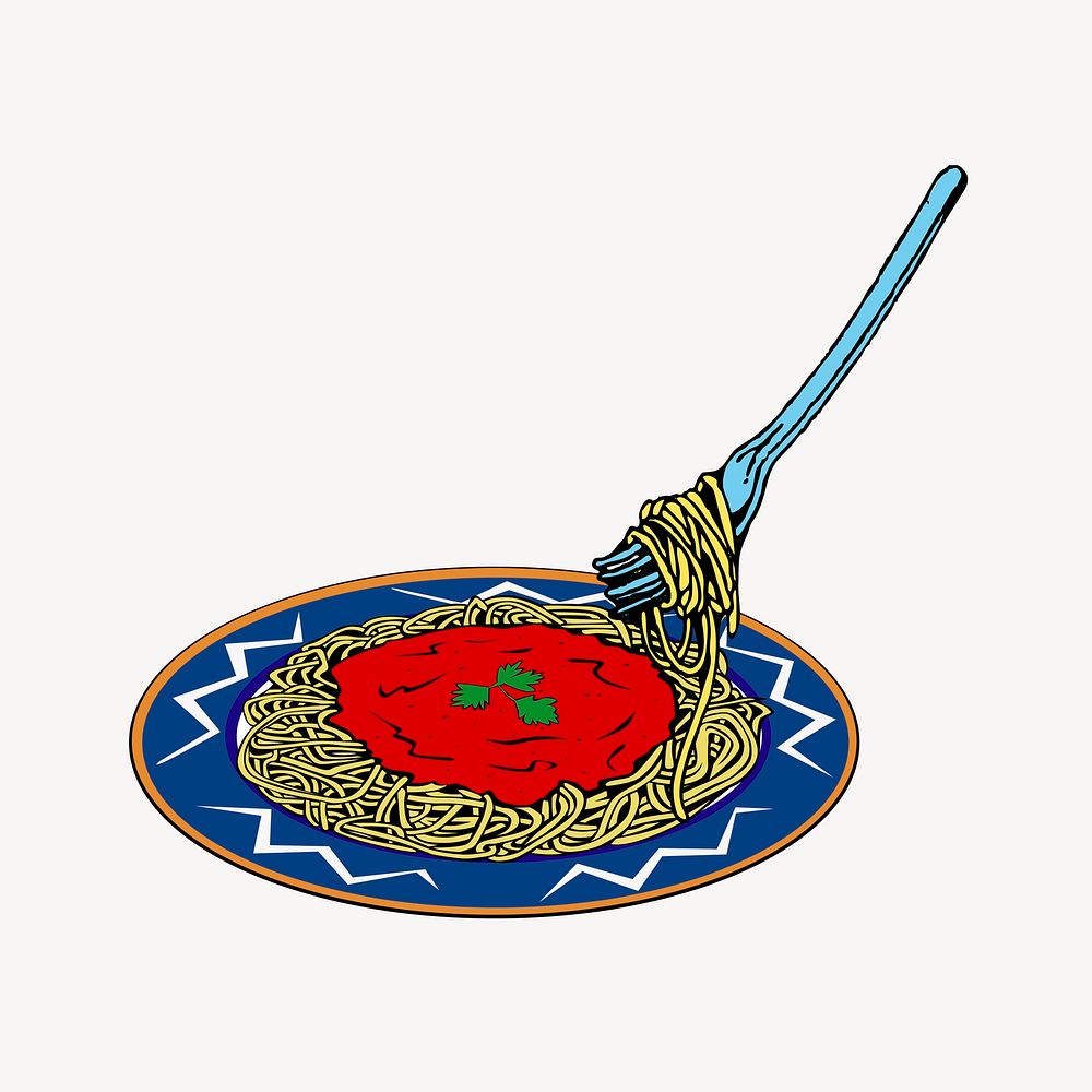 Spaghetti clipart, food illustration vector. Free public domain CC0 image