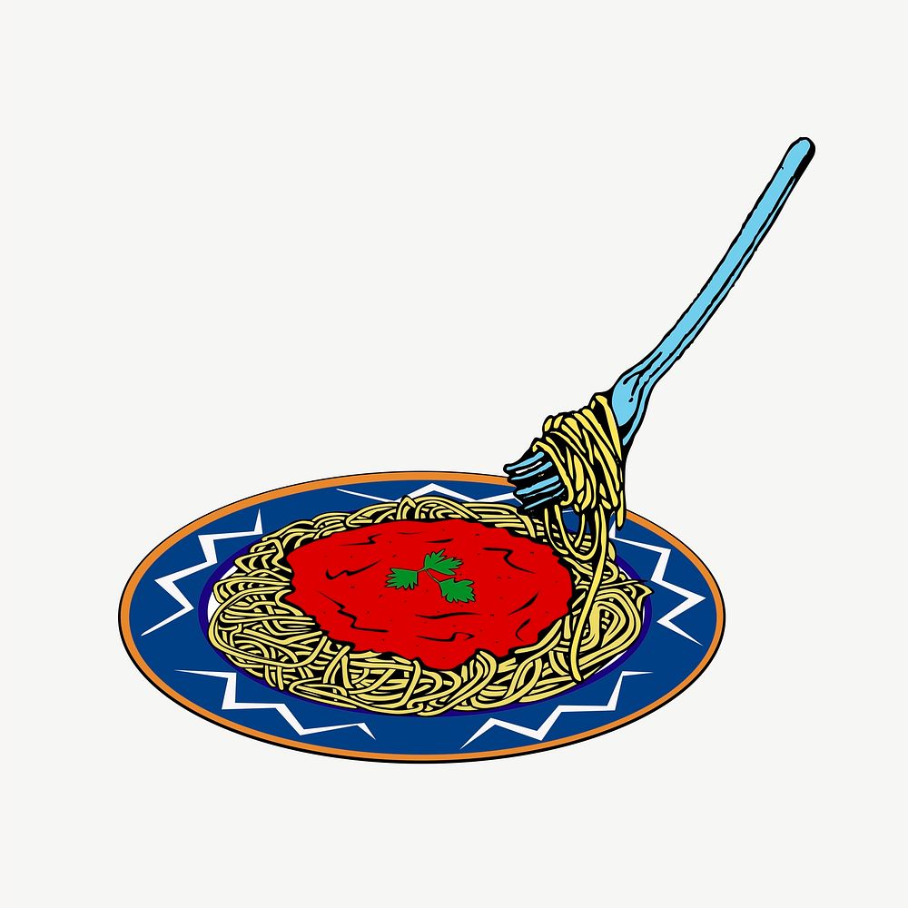 Spaghetti illustration. Free public domain CC0 image