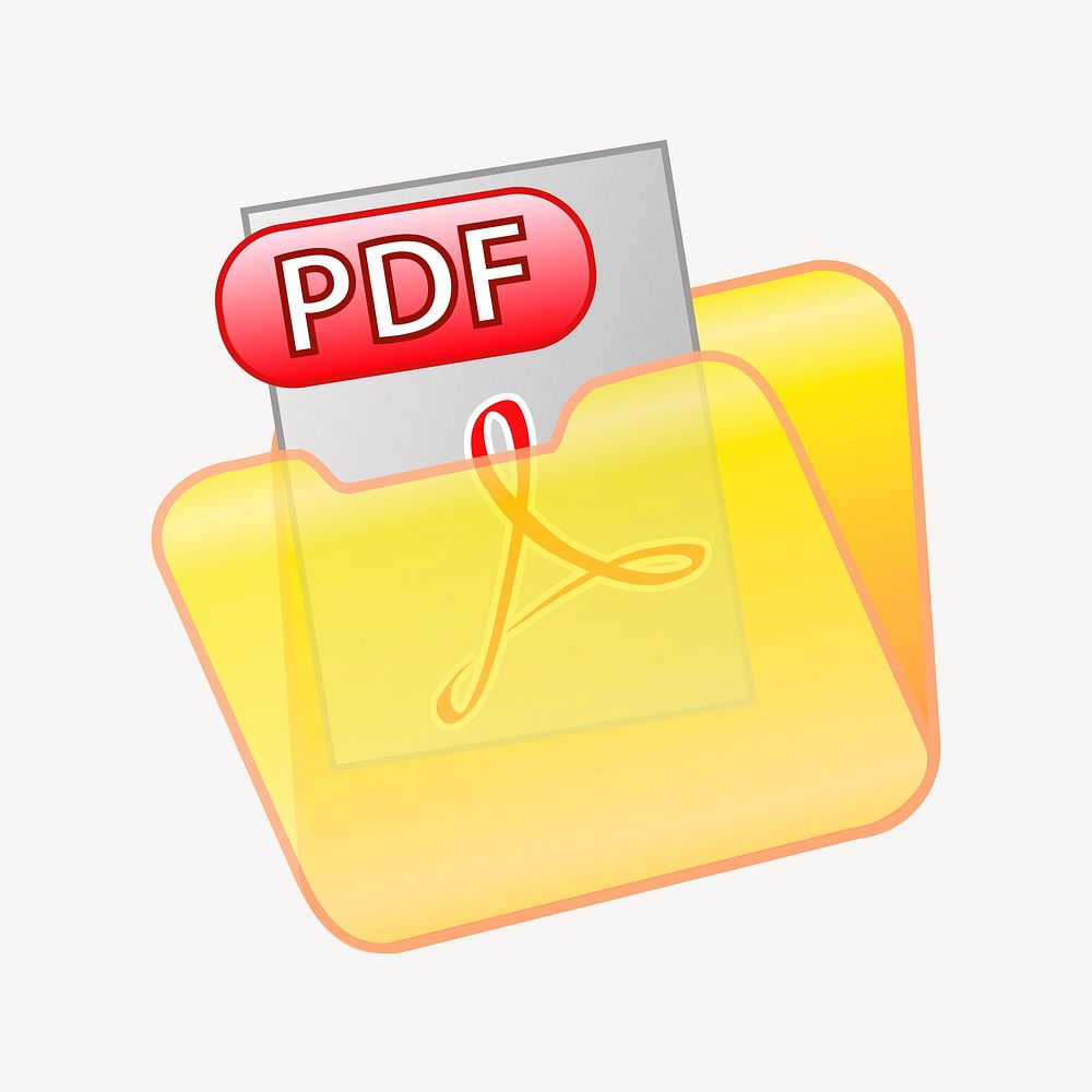 PDF file clipart, digital document illustration vector. Free public domain CC0 image