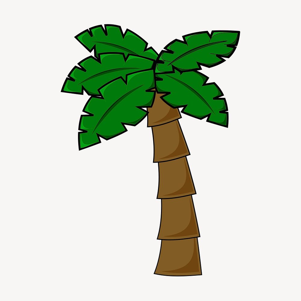 Palm tree clipart, tropical illustration vector. Free public domain CC0 image