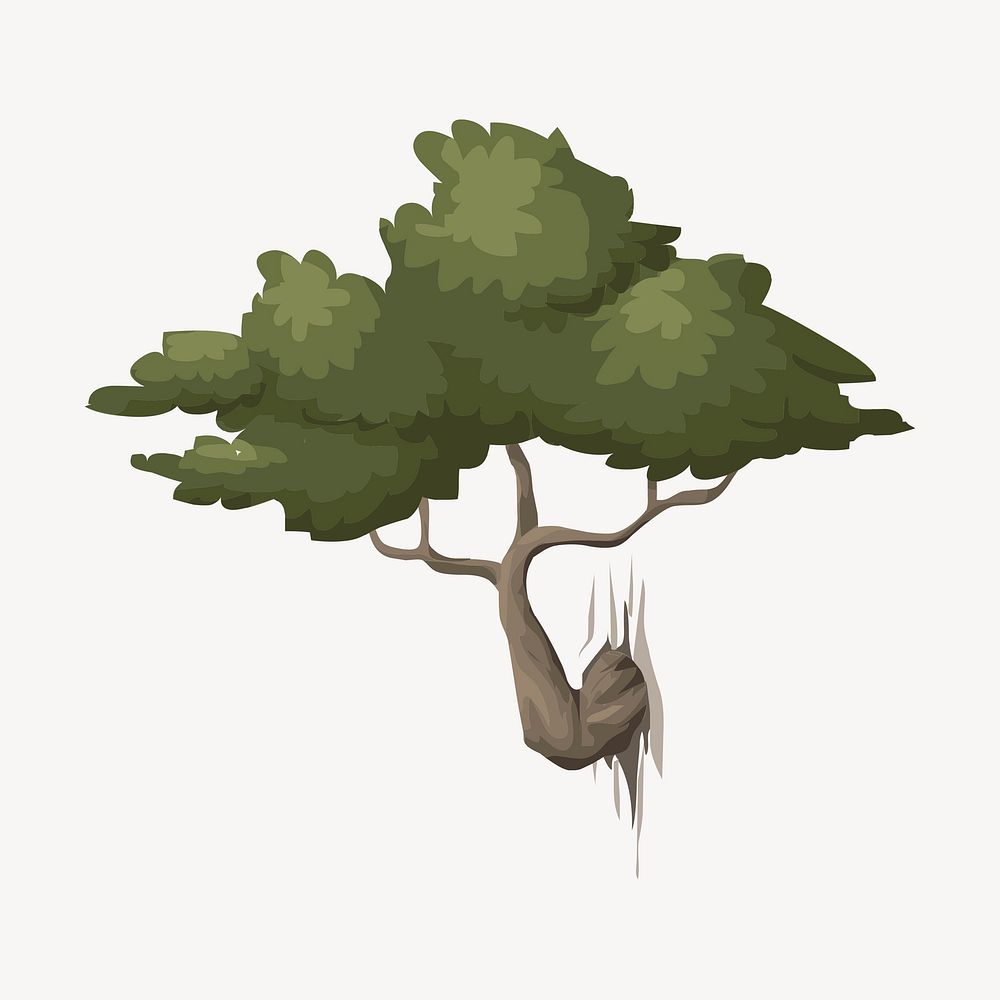 Bonsai tree illustration. Free public domain CC0 image