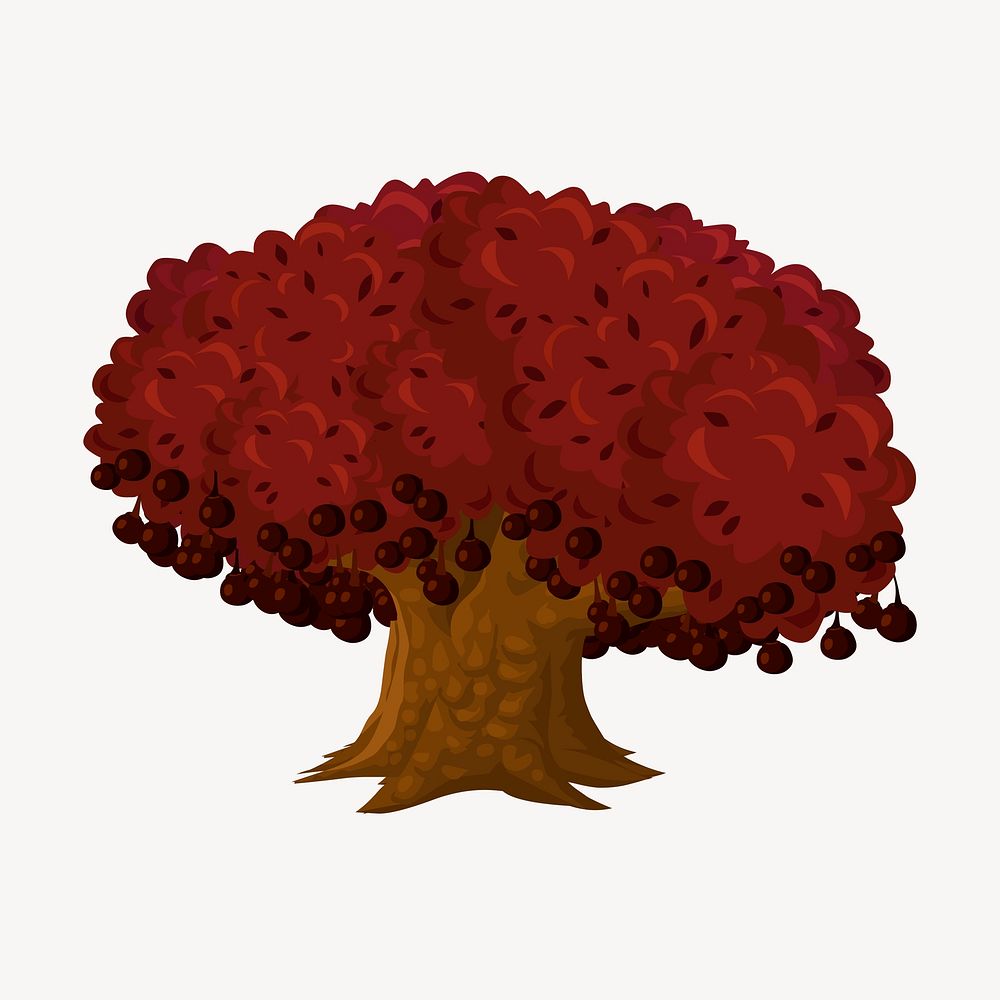 Autumn tree clipart, seasonal illustration vector. Free public domain CC0 image