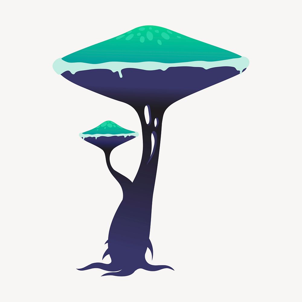 Exotic mushroom tree clipart psd. Free public domain CC0 image