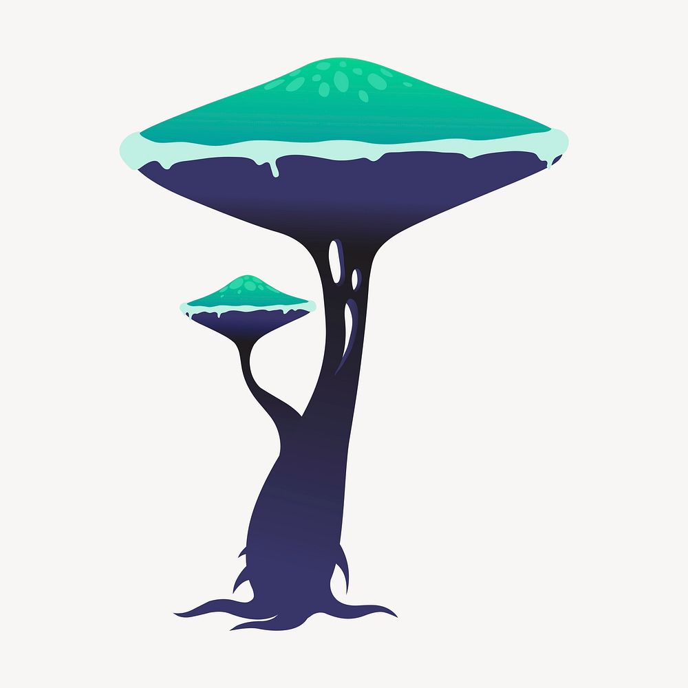 Exotic mushroom tree clipart vector. Free public domain CC0 image
