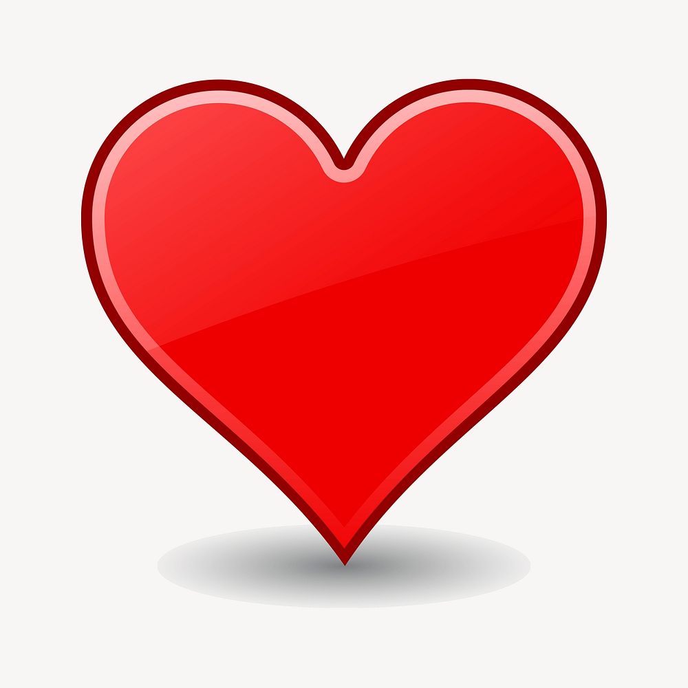 Valentine's heart icon illustration. Free public domain CC0 image