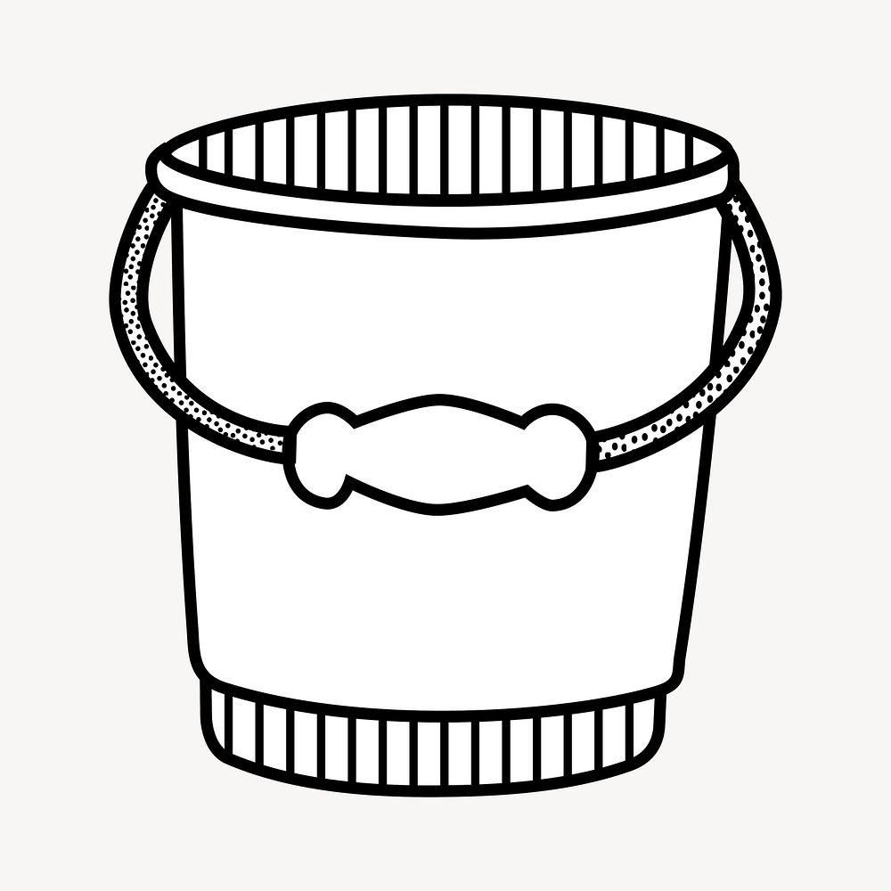 Bucket clipart, drawing illustration vector. Free public domain CC0 image.