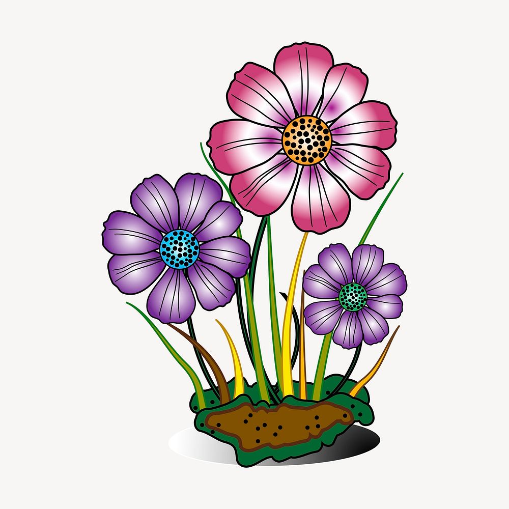 Flower clipart, botanical illustration vector. Free public domain CC0 image