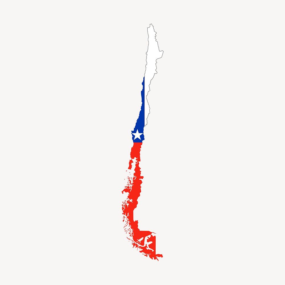 Chile map clipart, illustration vector. Free public domain CC0 image.