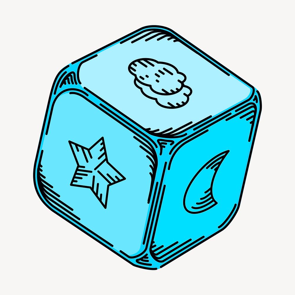 Cube toy clipart, illustration psd. Free public domain CC0 image.