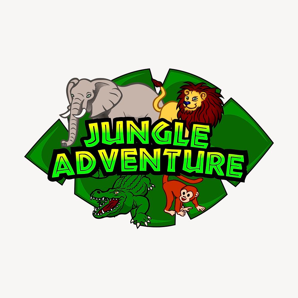 Jungle adventure clipart, animal illustration vector. Free public domain CC0 image