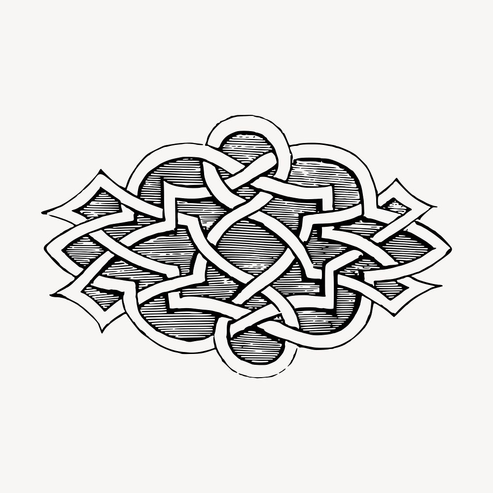 Celtic shape clipart, drawing illustration vector. Free public domain CC0 image