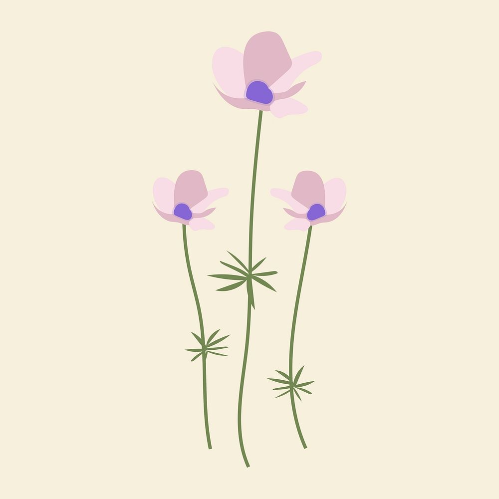 Wild flower psd minimal illustration