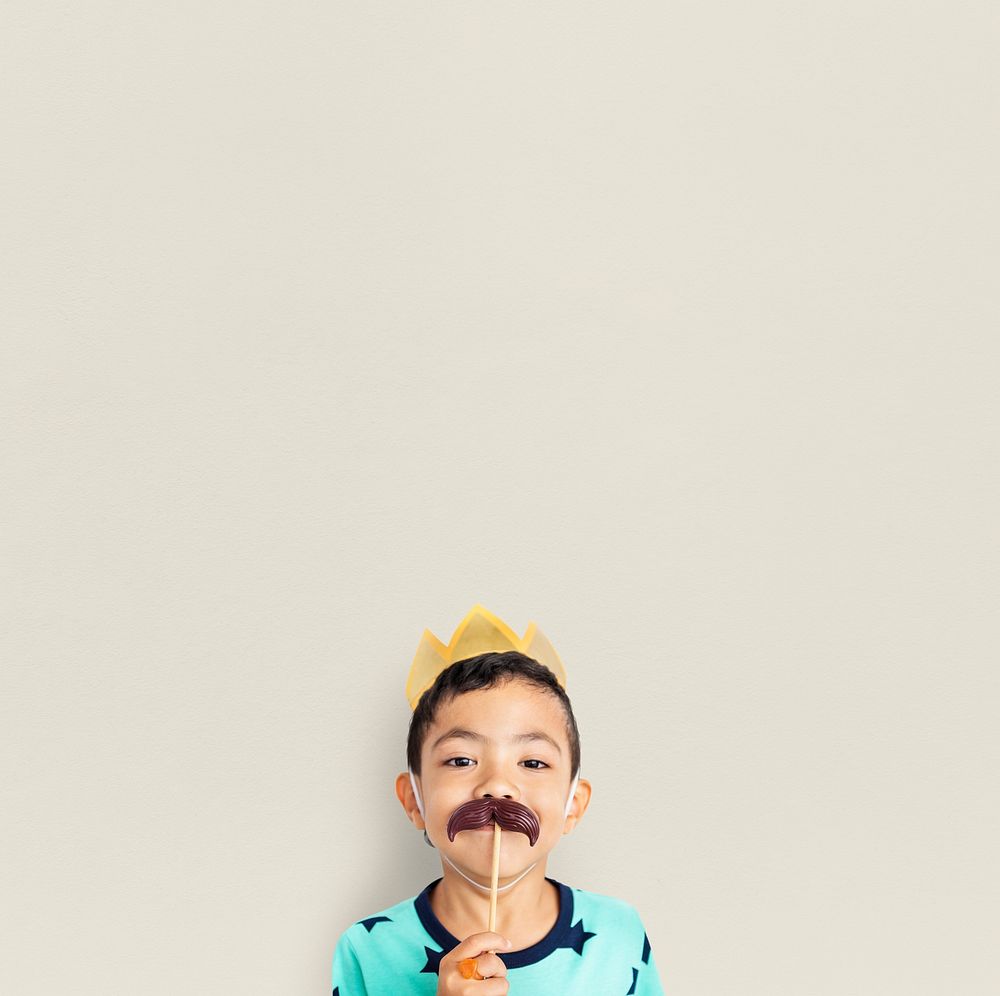 Little Boy With Crown Mustache Costume Studio