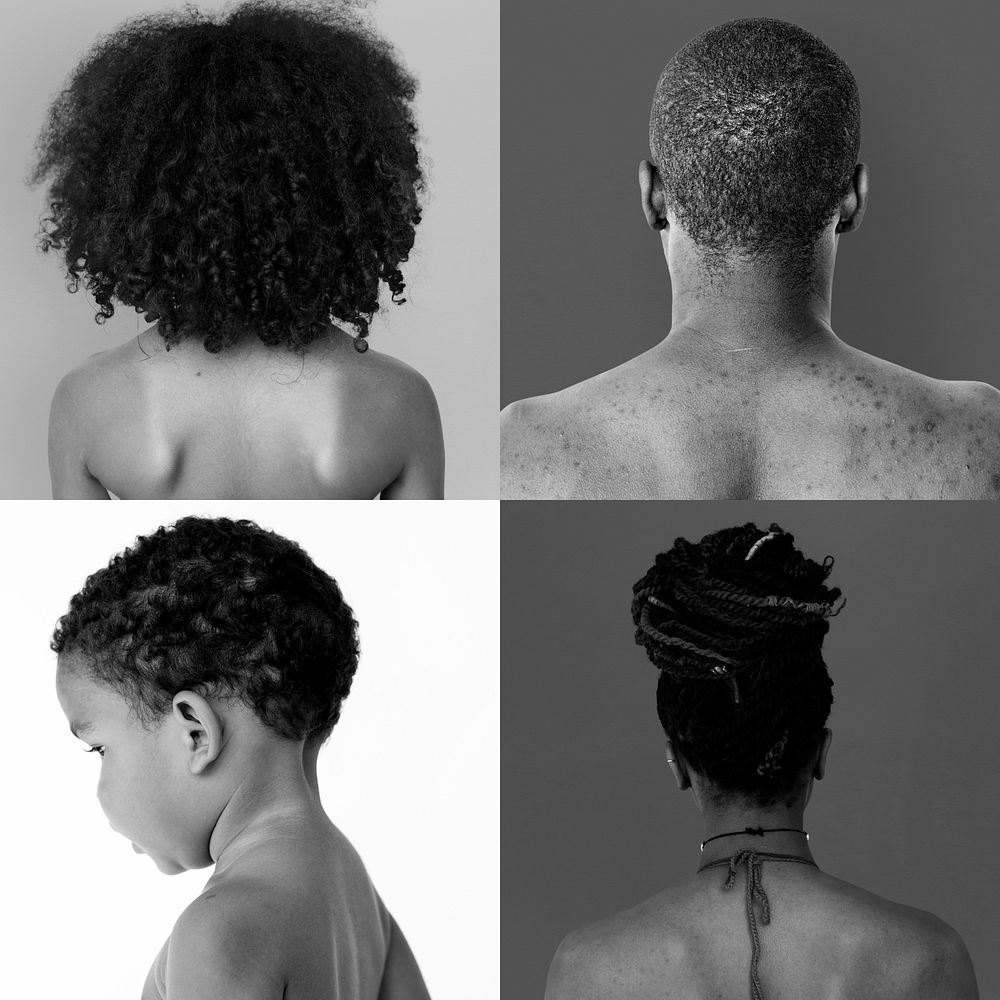 Set of portraits of backs