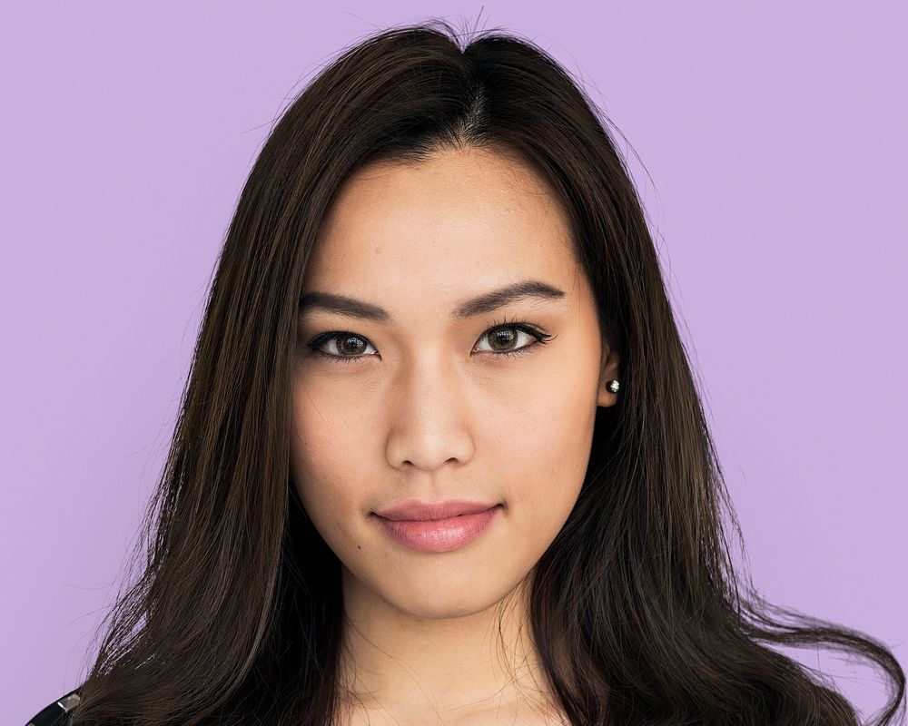 Beautiful Asian young woman, face portrait