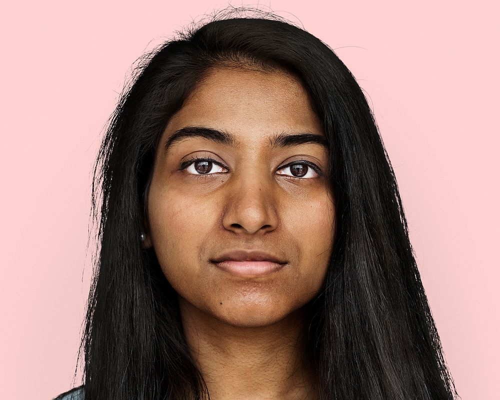 Indian young woman, face portrait close up
