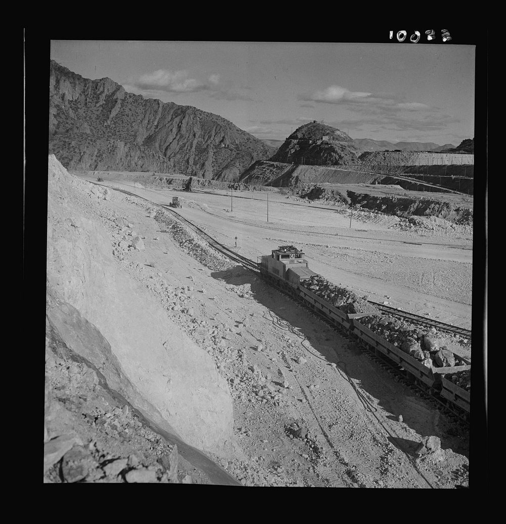 Production. Copper. An ore train on its way to a large copper smelting operation at the Phelps-Dodge Mining Company at…